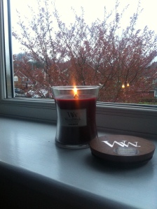 WoodWick candle in Rum Raisin